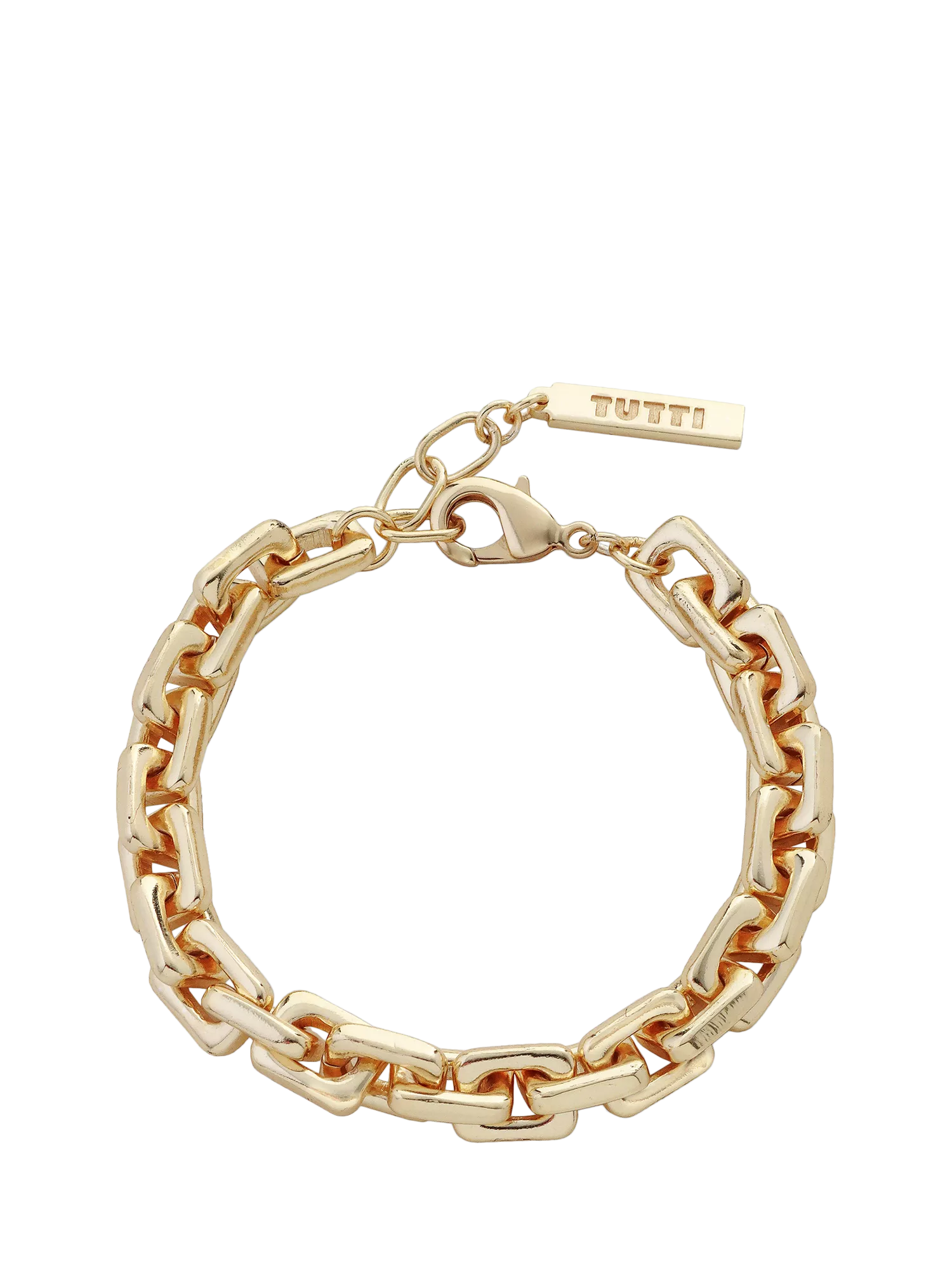 TUTTI square link chain bracelet gold - British product