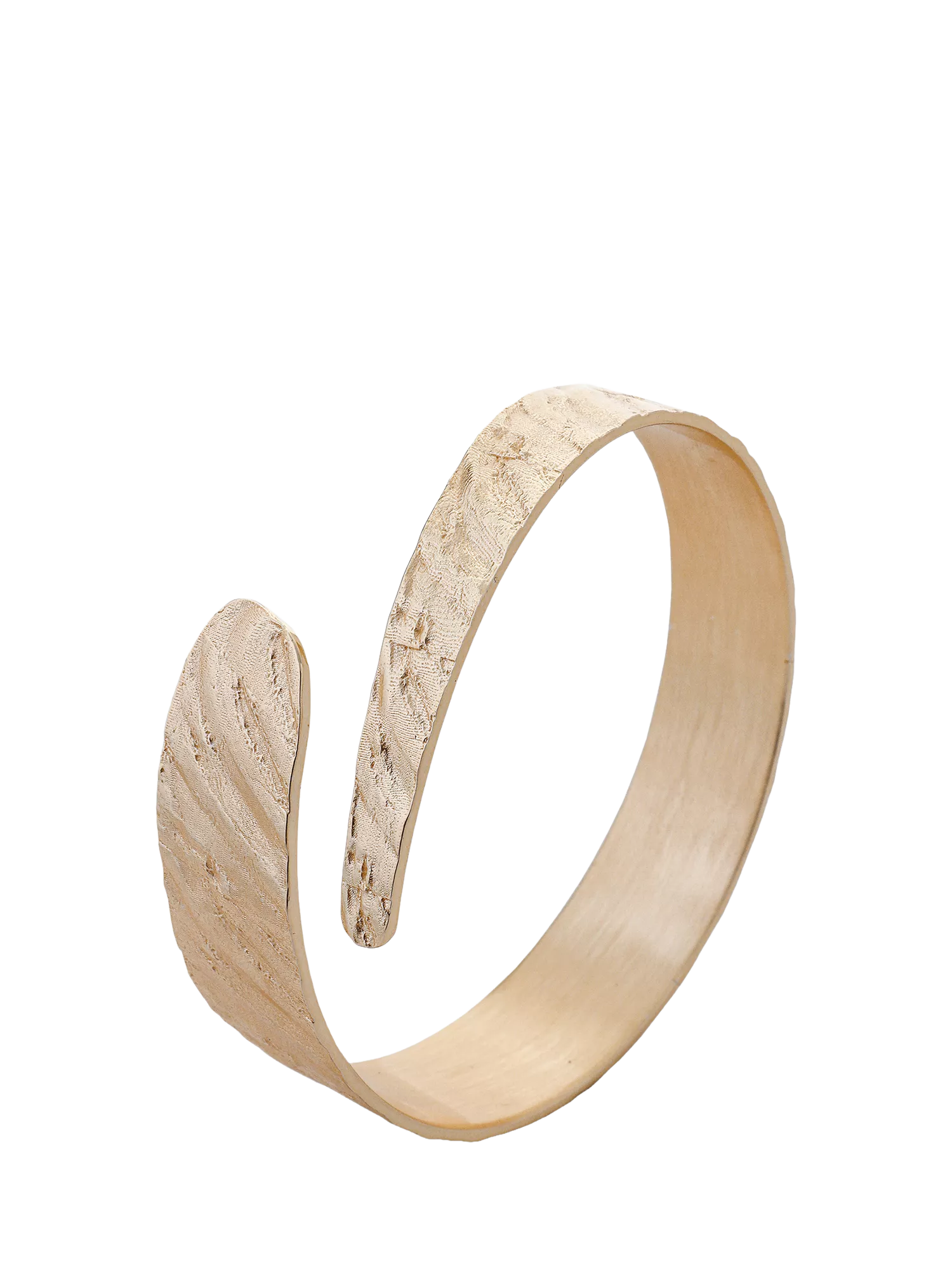 TUTTI textured gold wrap bangle 6.3cm, imported from the UK