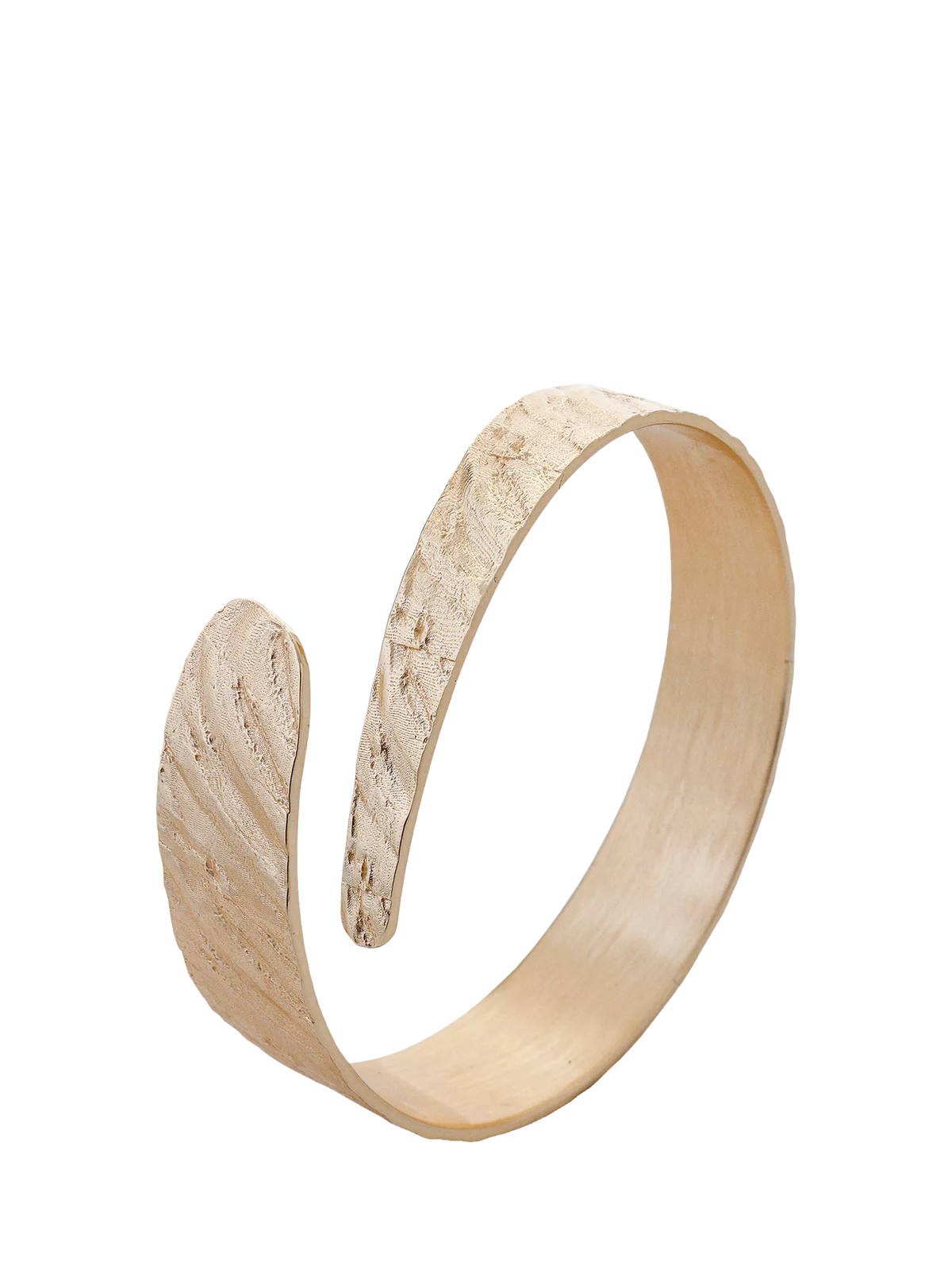 TUTTI textured gold wrap bangle 6.3cm, imported from the UK