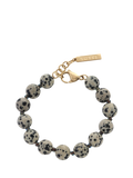 TUTTI Dalmatian Jasper stone beaded bracelet 10mm beads gold plated, UK version