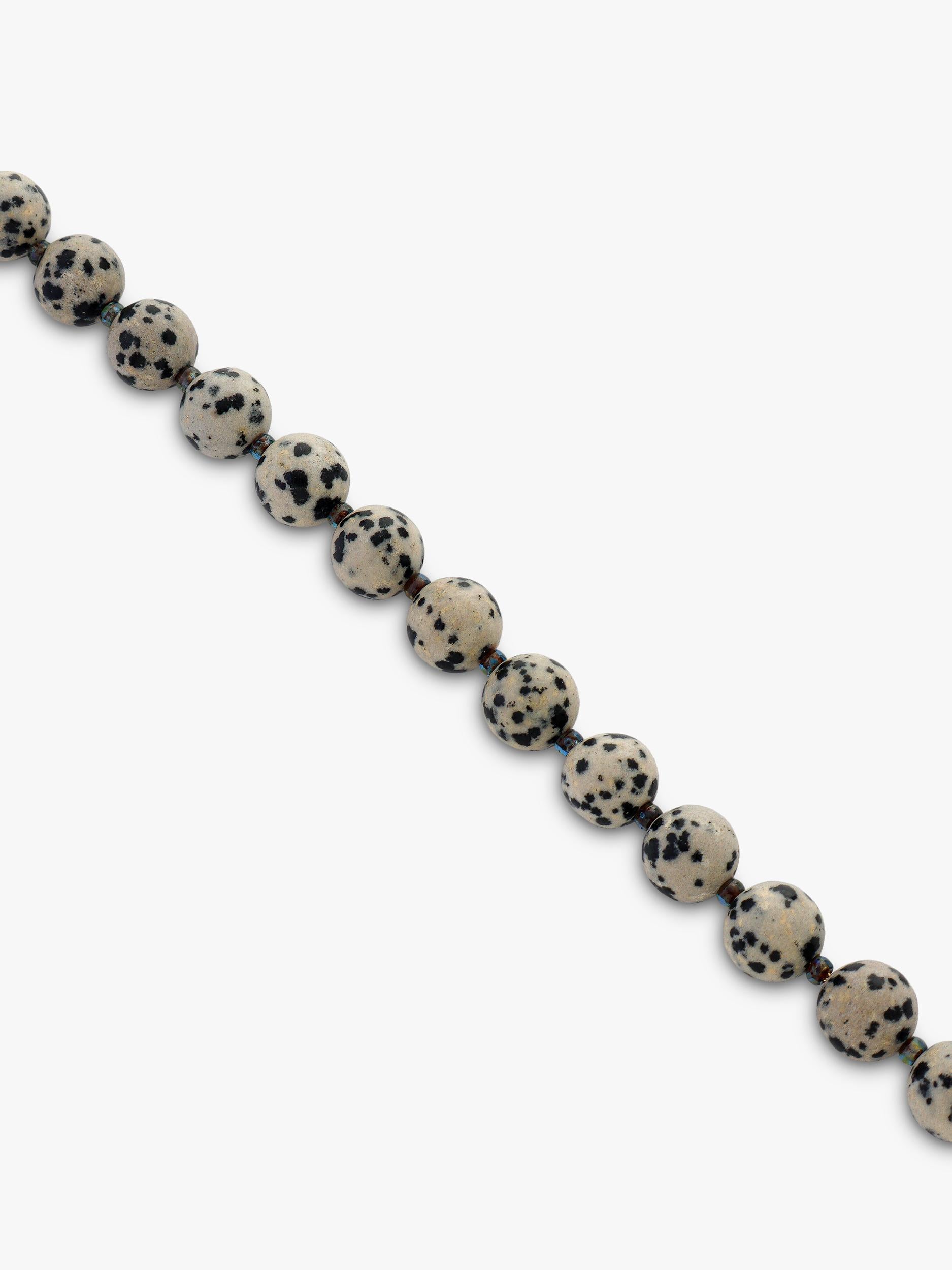 TUTTI Dalmatian Jasper stone beaded bracelet 10mm beads gold plated, UK version