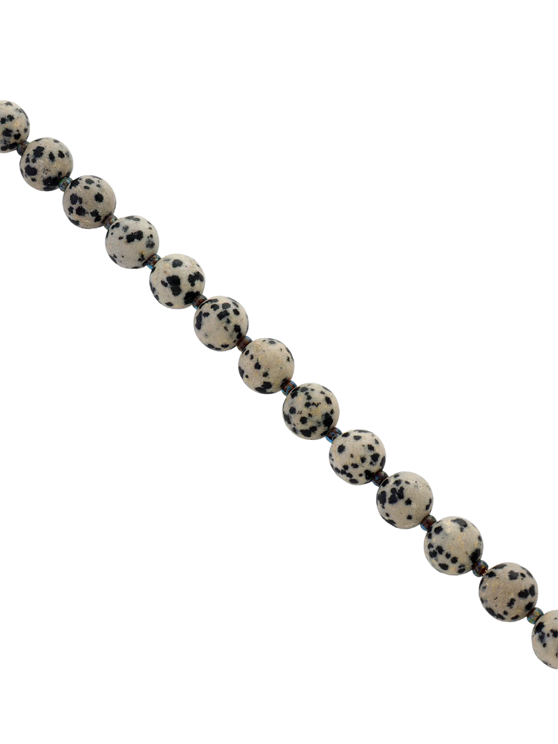 TUTTI Dalmatian Jasper stone beaded bracelet 10mm beads gold plated, UK version