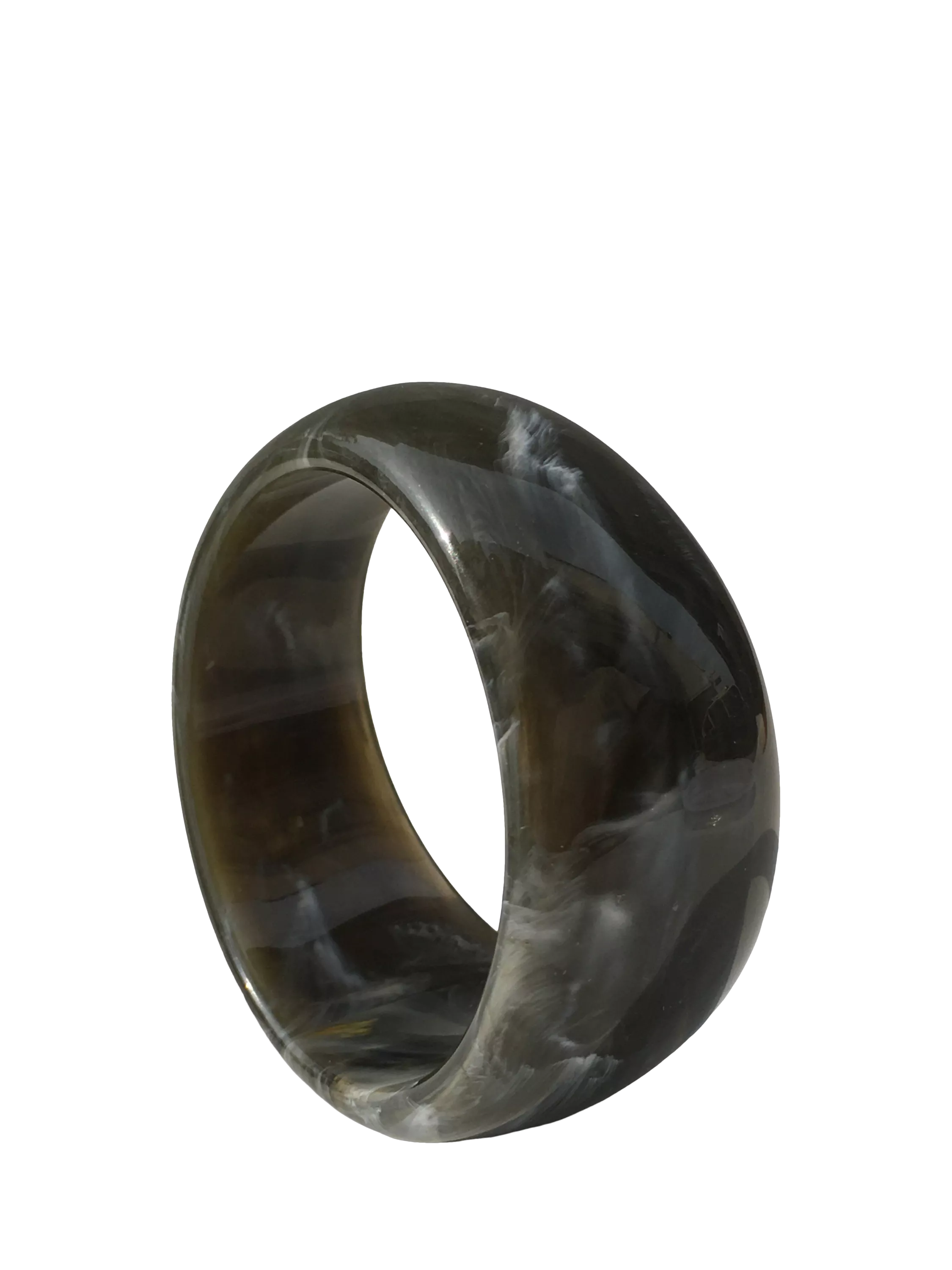 TUTTI grey resin statement bangle, imported from the UK