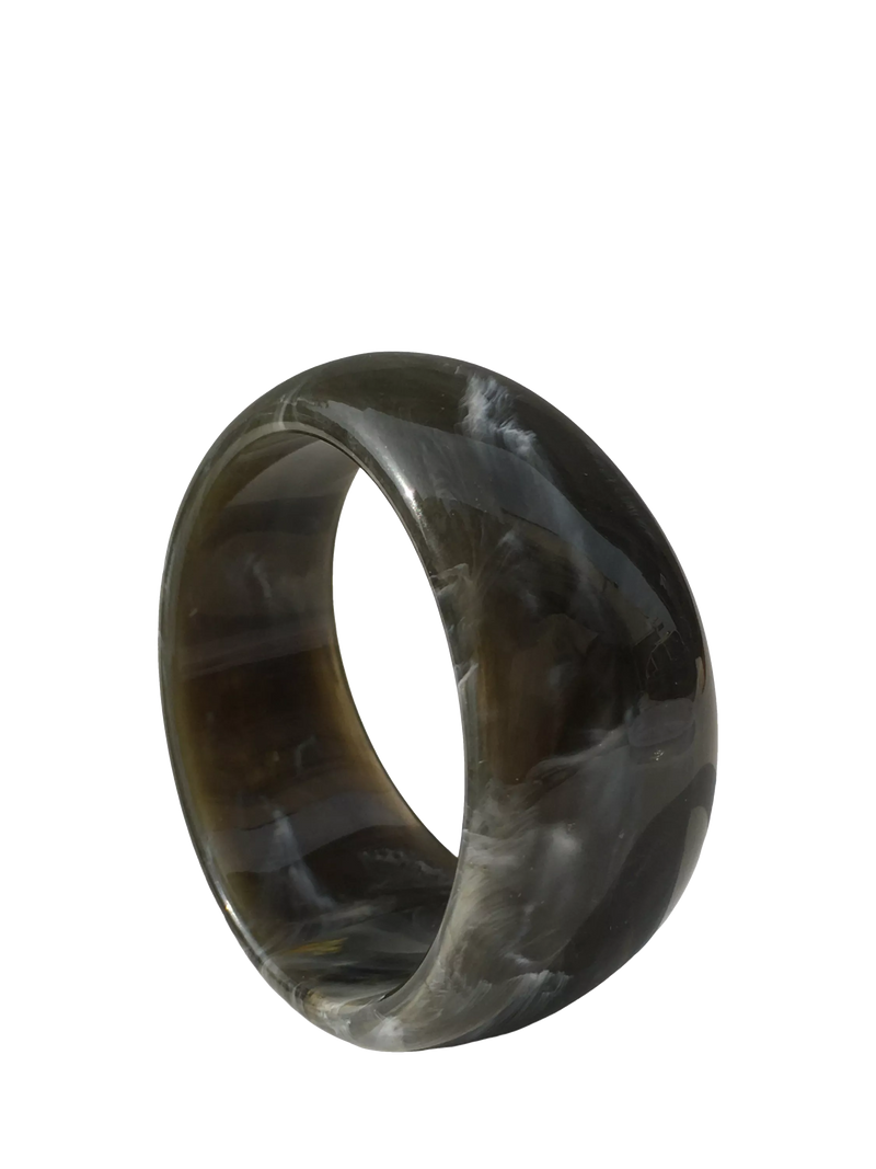 TUTTI grey resin statement bangle, imported from the UK