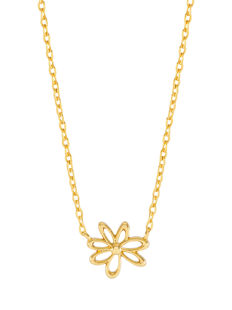Estella Bartlett gold necklace with doodle flower pendant - British product