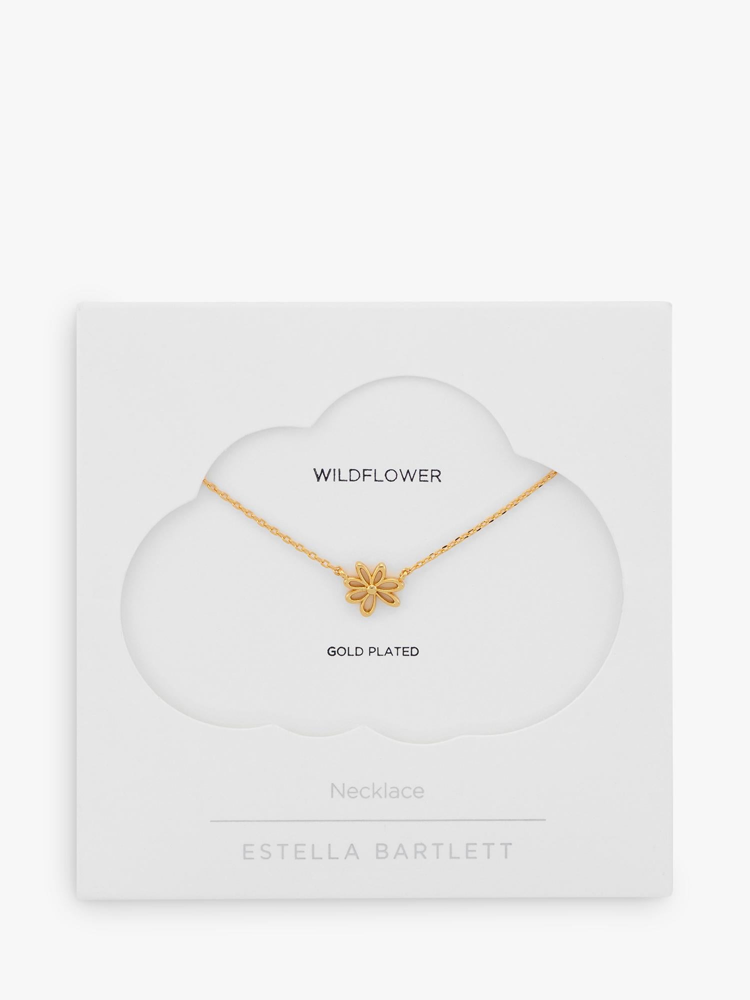 Estella Bartlett gold necklace with doodle flower pendant - British product