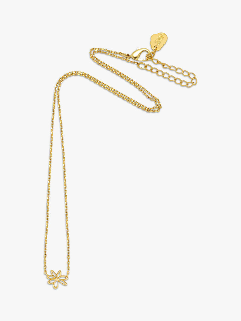 Estella Bartlett gold necklace with doodle flower pendant - British product