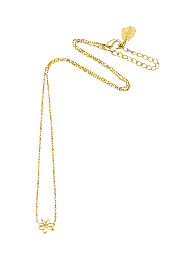 Estella Bartlett gold necklace with doodle flower pendant - British product