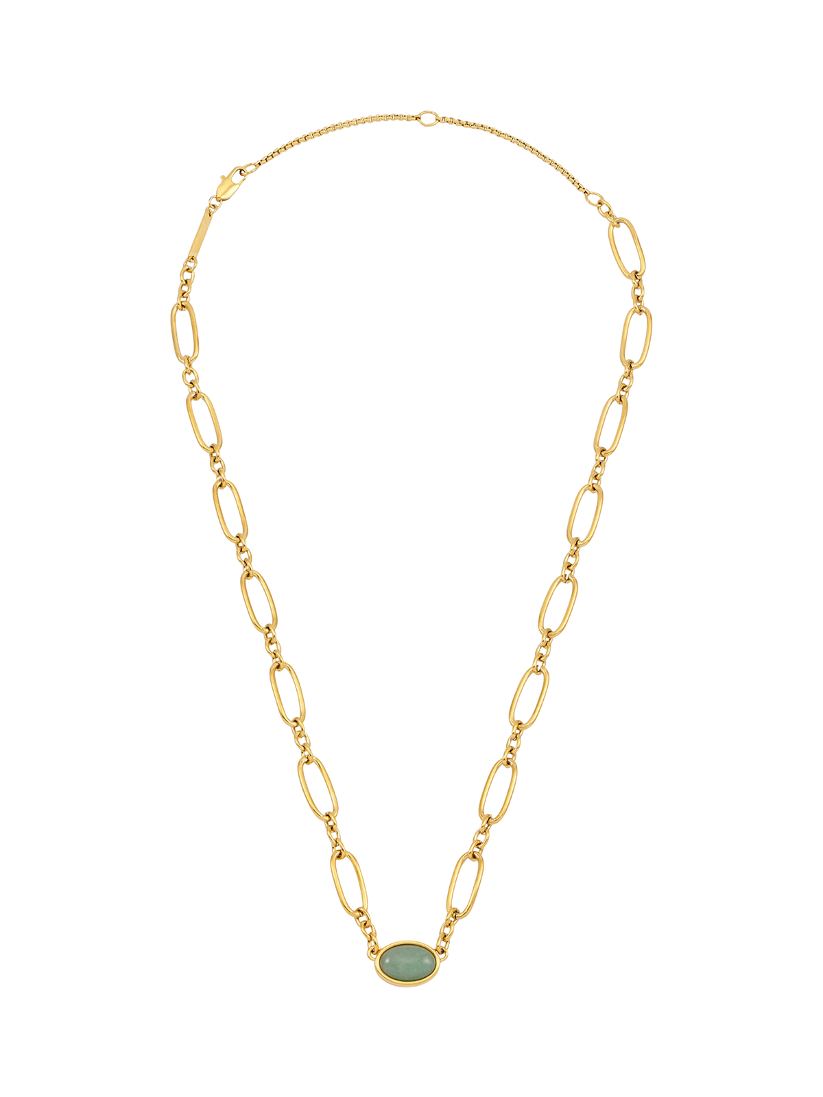 Estella Bartlett gold oval aventurine chain link necklace (British brand)