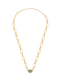 Estella Bartlett gold oval aventurine chain link necklace (British brand)