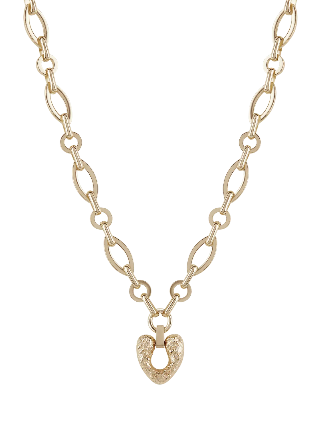 TUTTI chunky chain heart pendant necklace gold, UK version