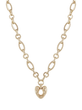 TUTTI chunky chain heart pendant necklace gold, UK version