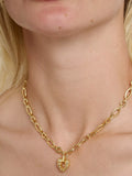 TUTTI chunky chain heart pendant necklace gold, UK version