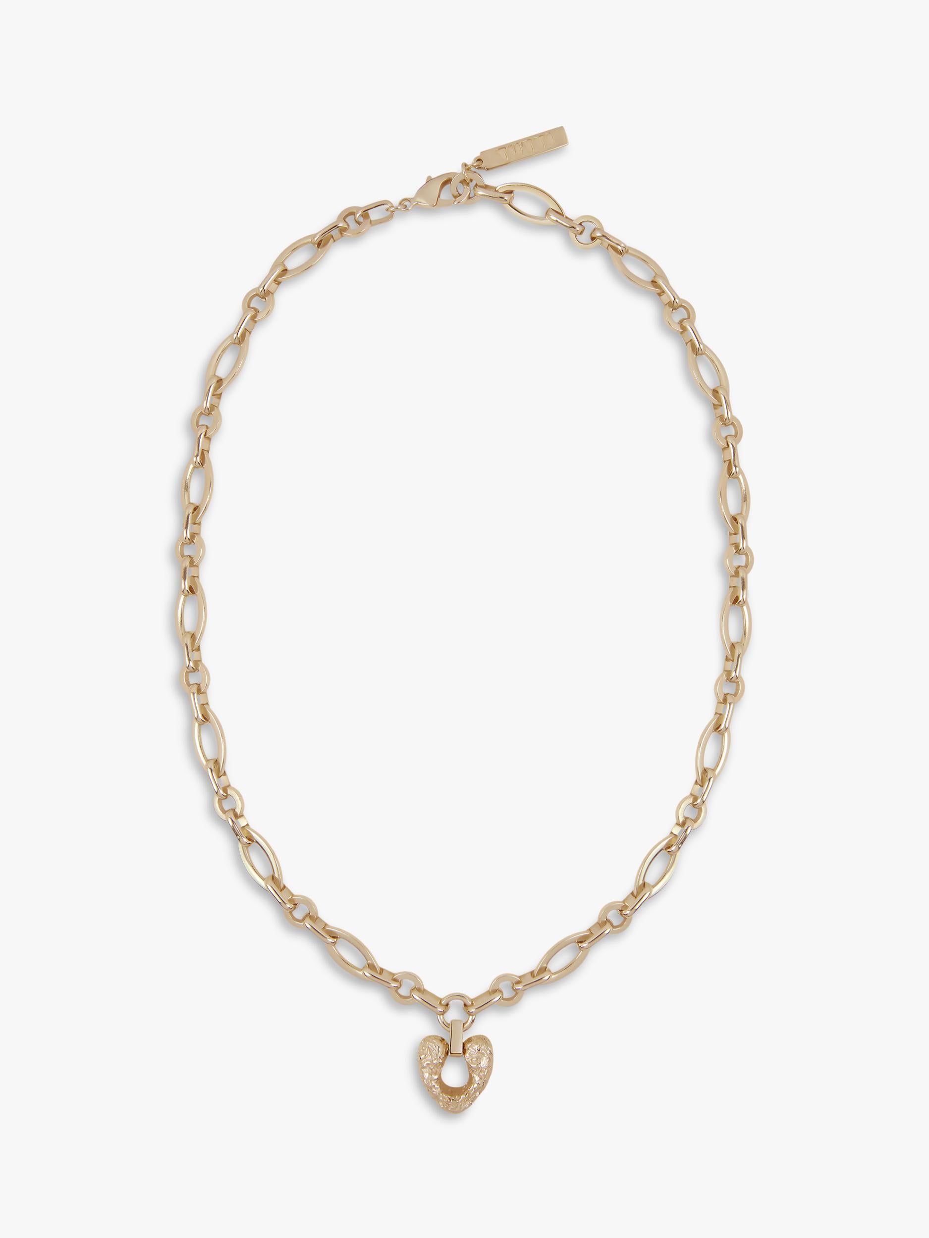 TUTTI chunky chain heart pendant necklace gold, UK version