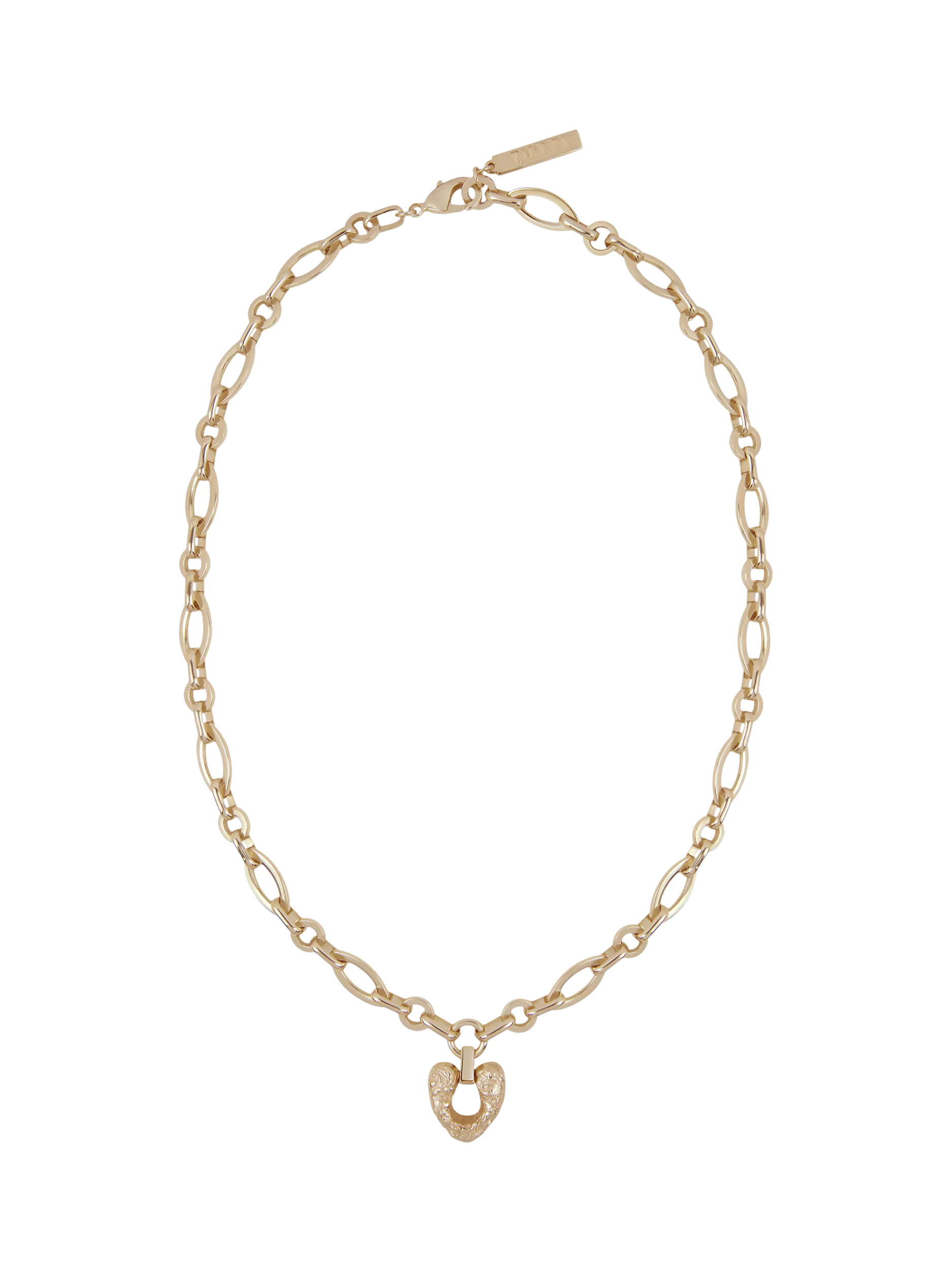 TUTTI chunky chain heart pendant necklace gold, UK version