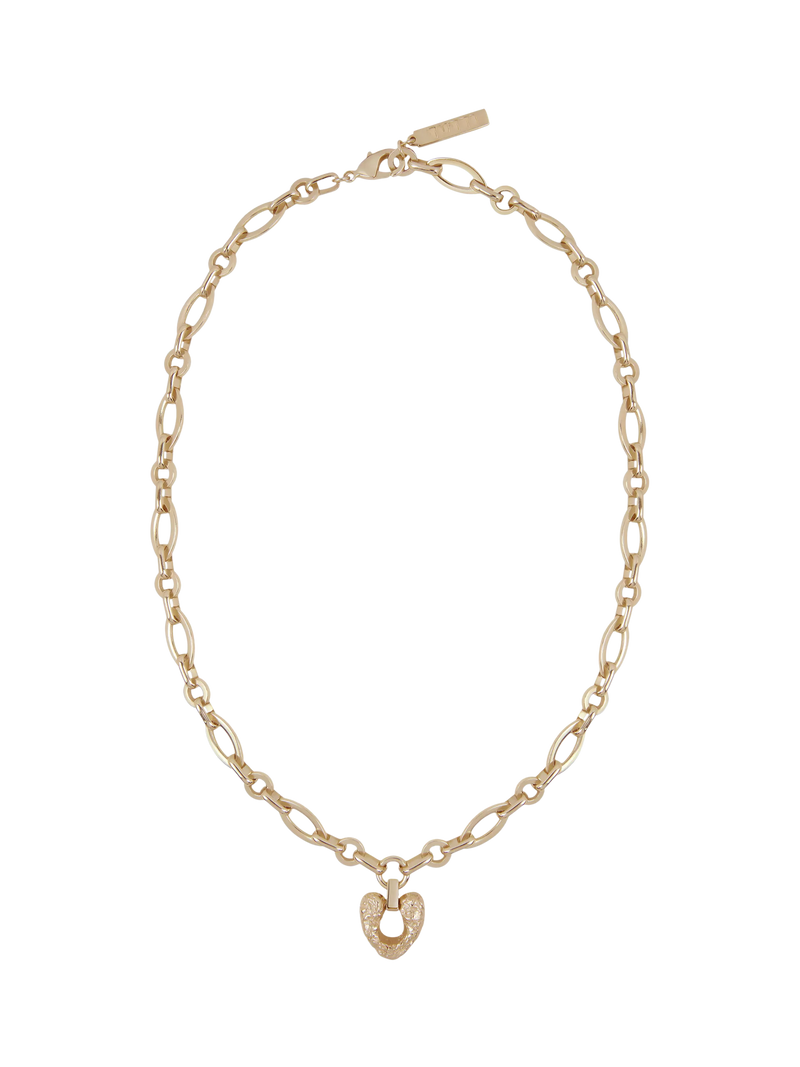 TUTTI chunky chain heart pendant necklace gold, UK version