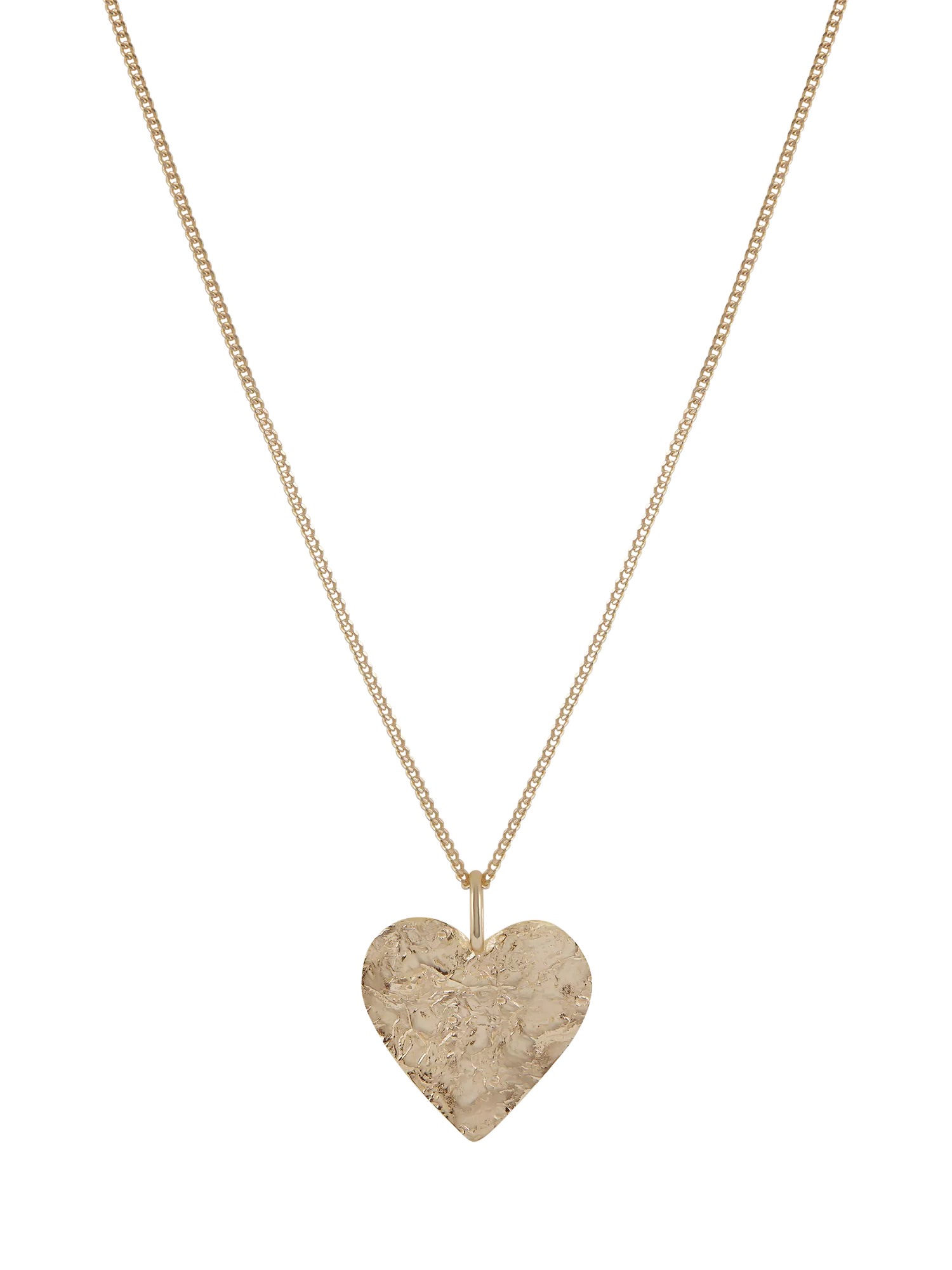 TUTTI textured heart pendant necklace gold (British brand)