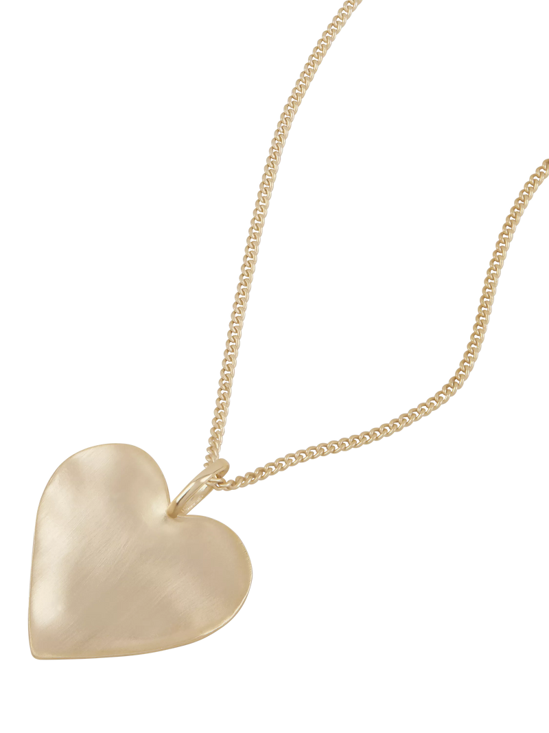 TUTTI textured heart pendant necklace gold (British brand)