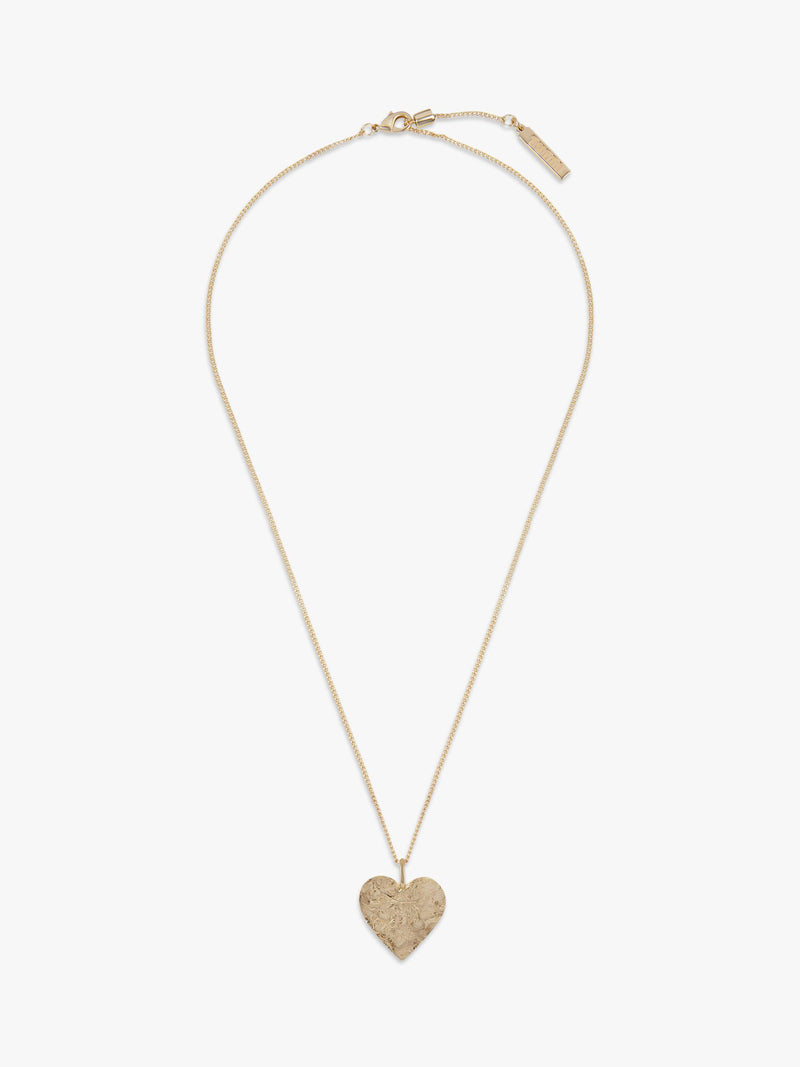 TUTTI textured heart pendant necklace gold (British brand)