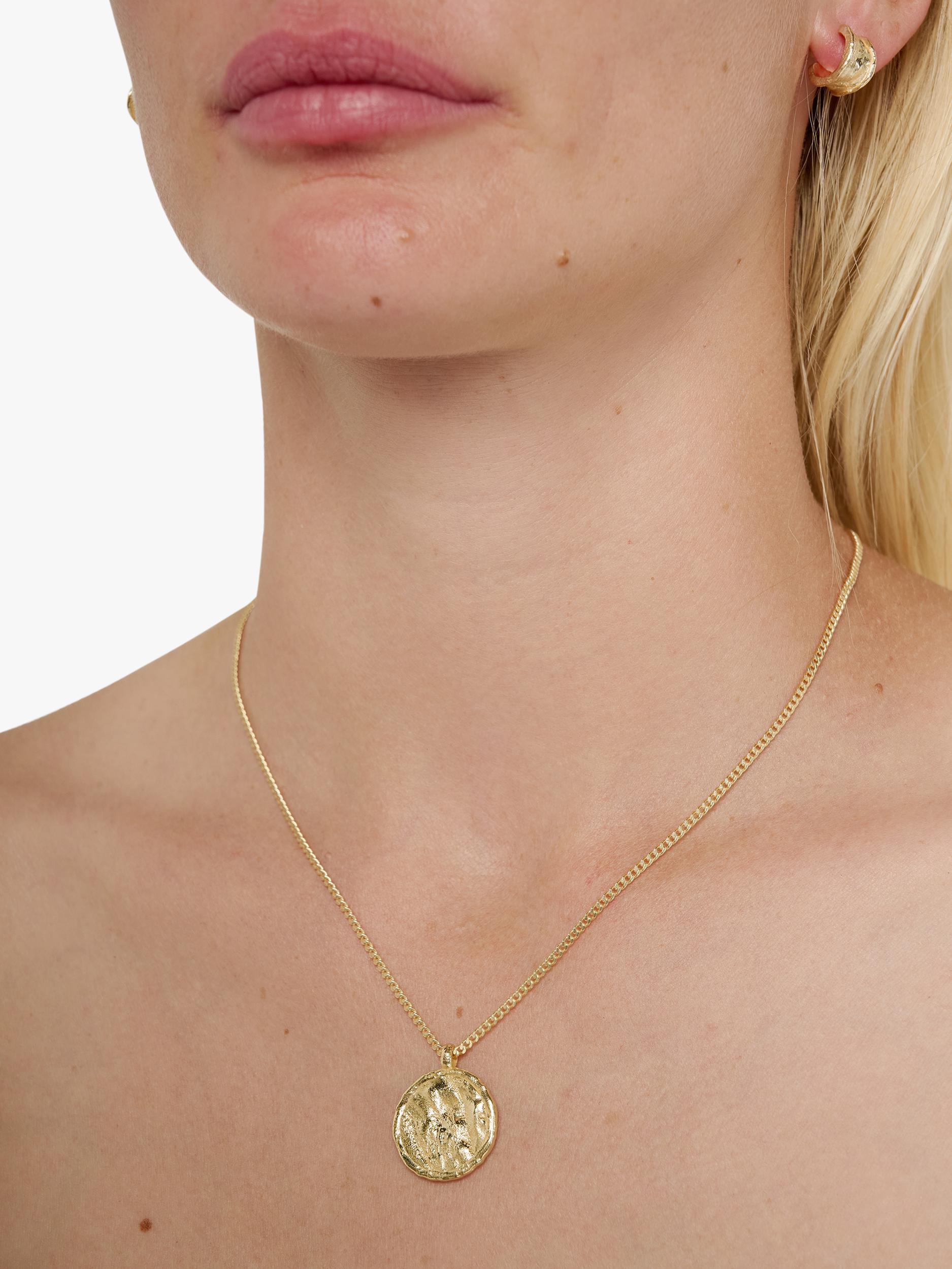 TUTTI textured disc pendant necklace - British product