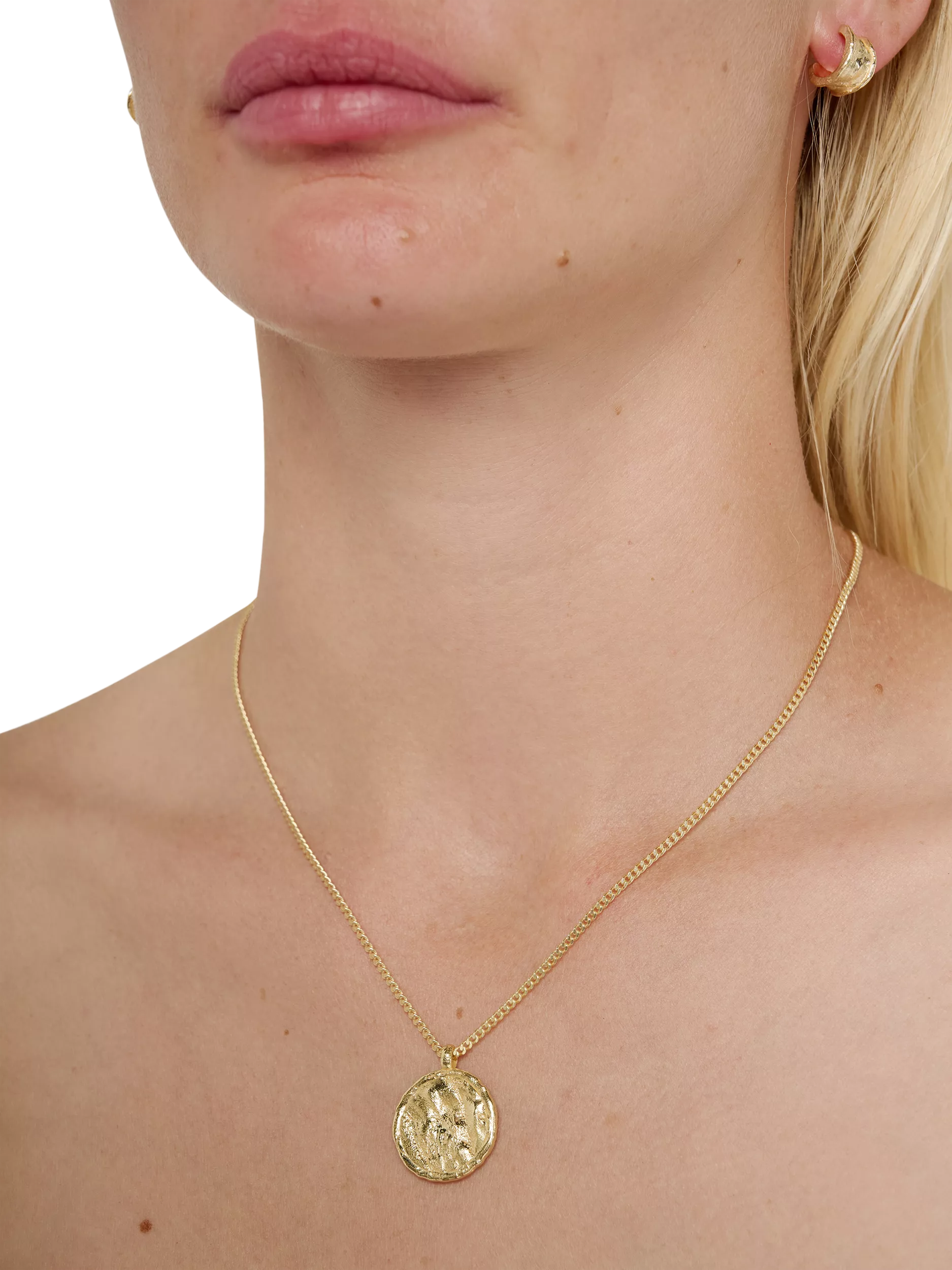 TUTTI textured disc pendant necklace - British product