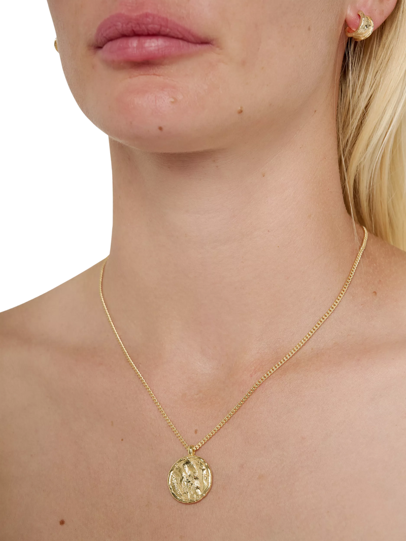 TUTTI textured disc pendant necklace - British product