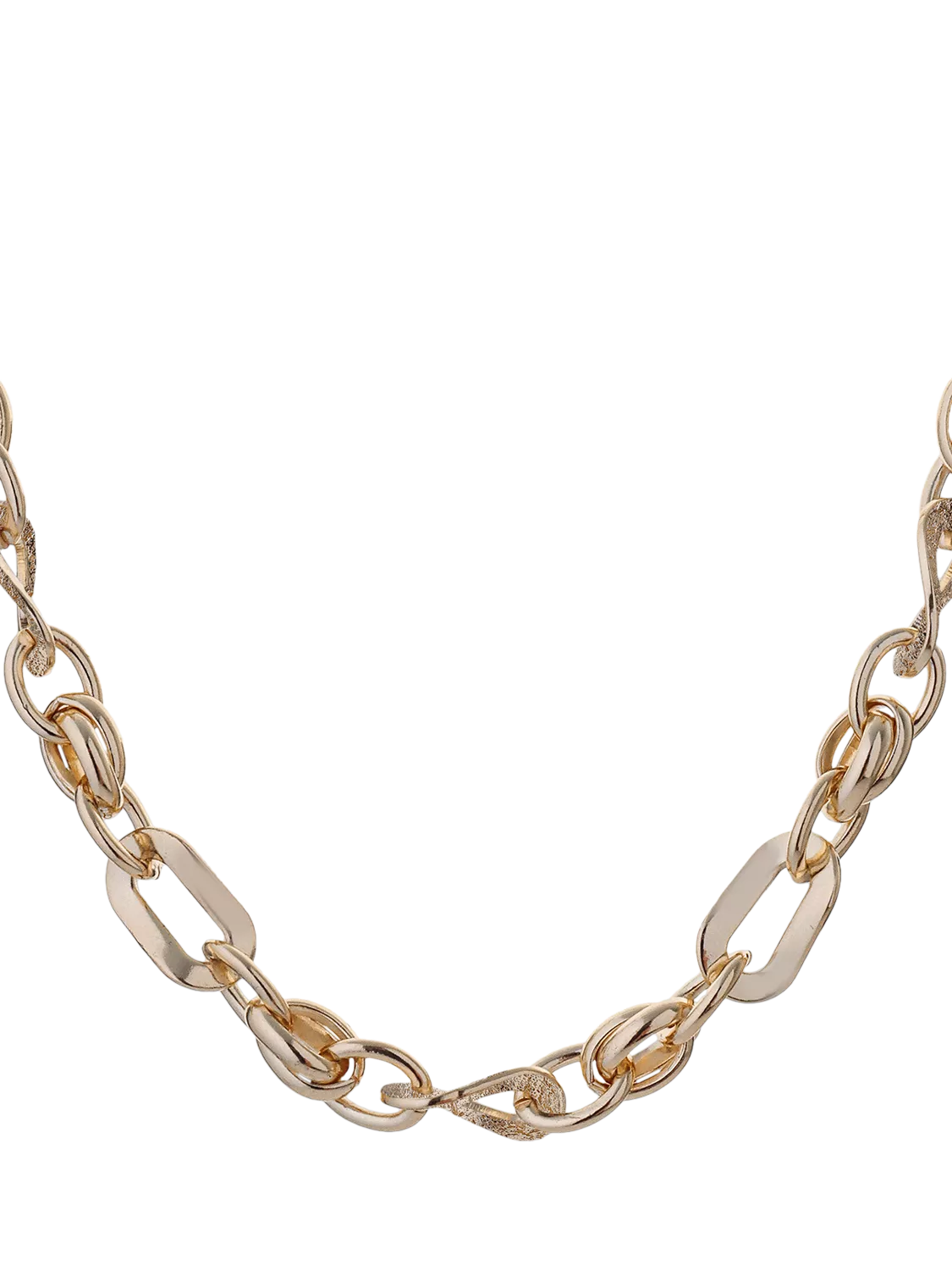 TUTTI gold flat waved chain necklace with adjustable length (British brand)