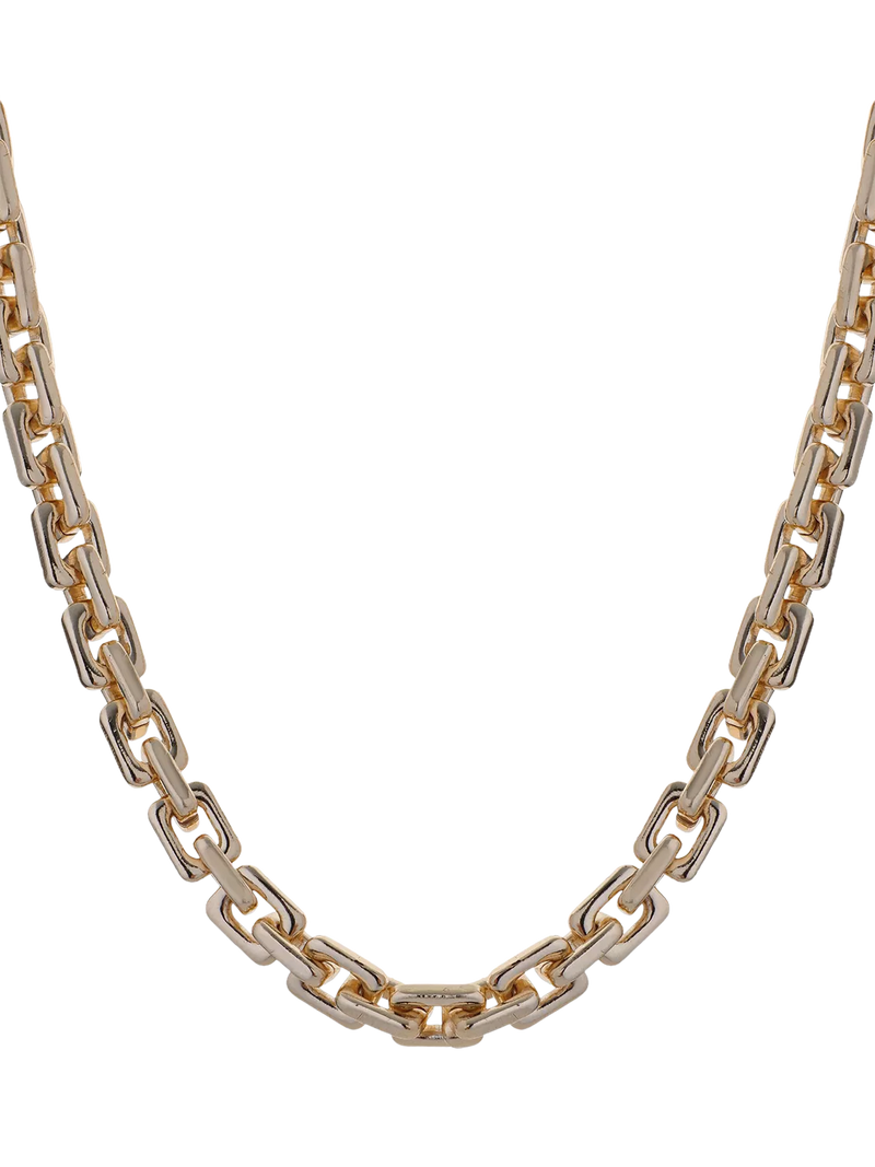 TUTTI square link chain necklace gold plated, imported from the UK