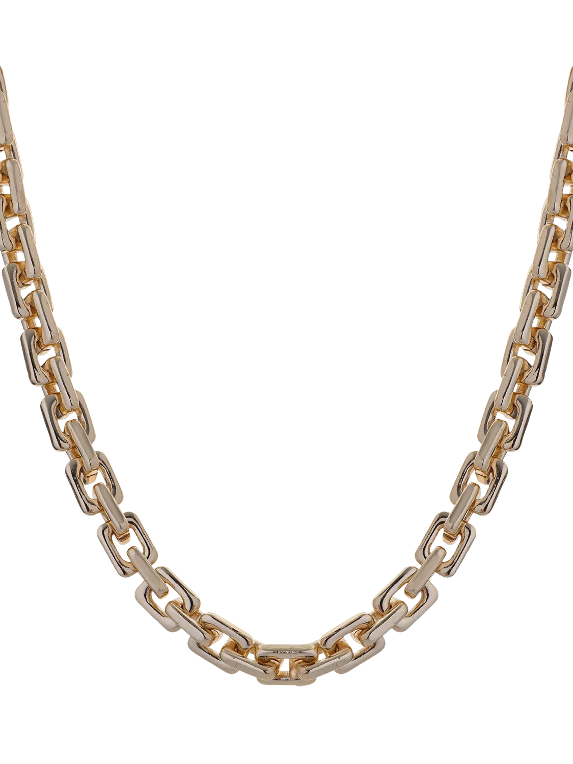 TUTTI square link chain necklace gold plated, imported from the UK