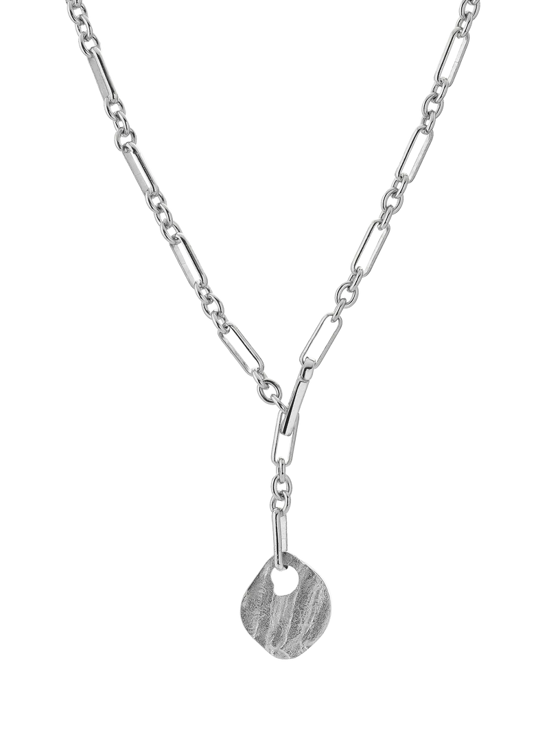 TUTTI silver disc pendant chain necklace 70cm (British brand)