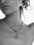 TUTTI silver disc pendant chain necklace 70cm (British brand)