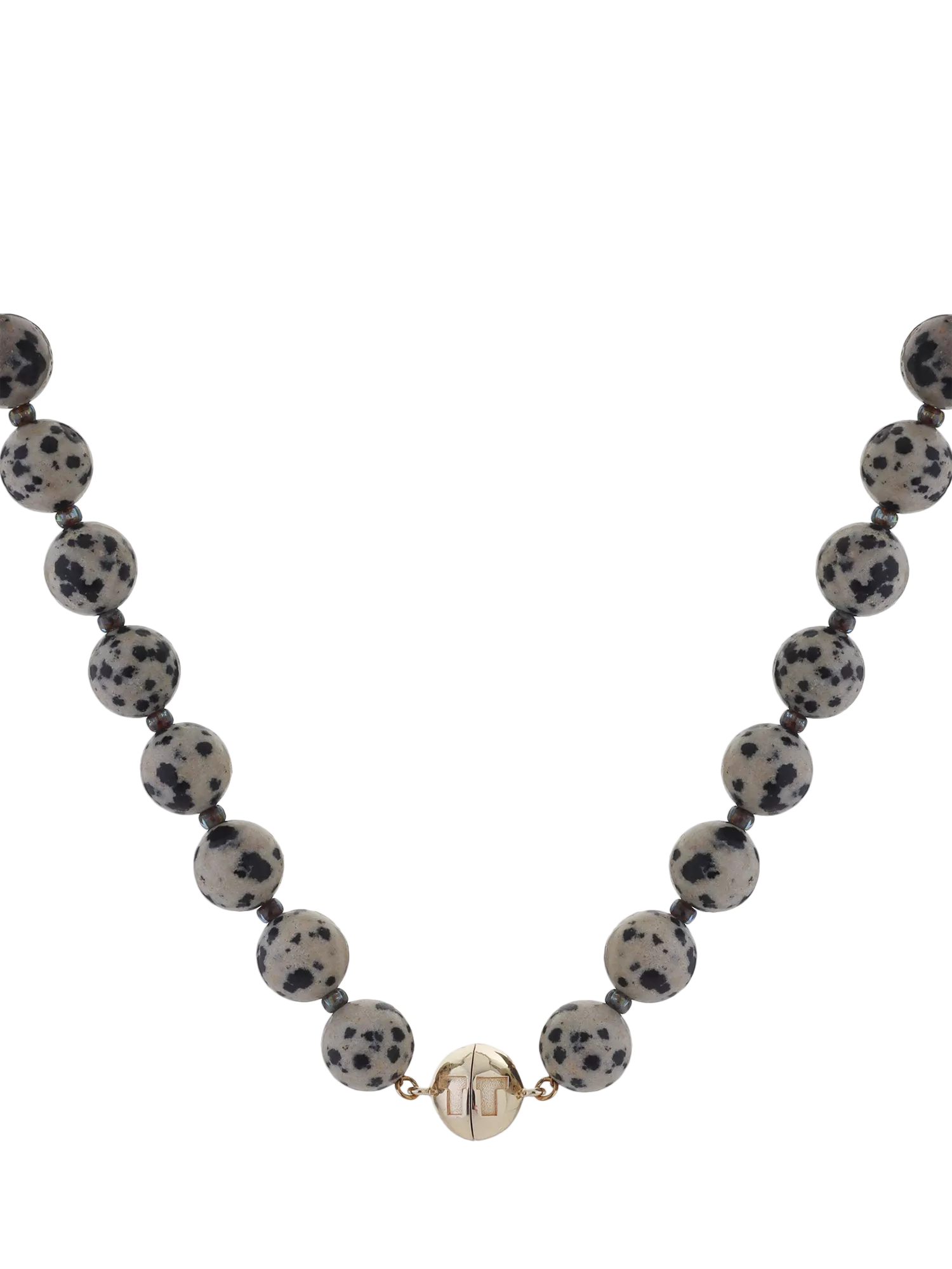 TUTTI Dalmatian Jasper beaded necklace 43cm, UK version