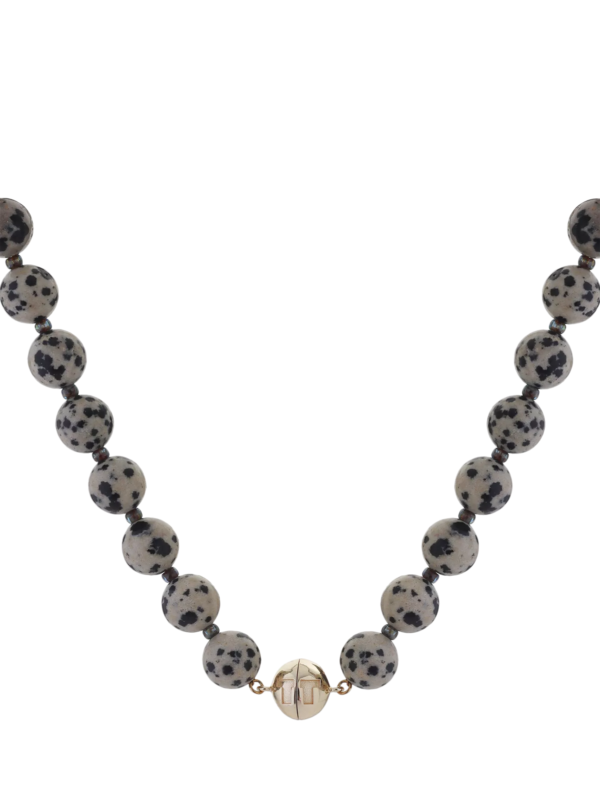 TUTTI Dalmatian Jasper beaded necklace 43cm, UK version