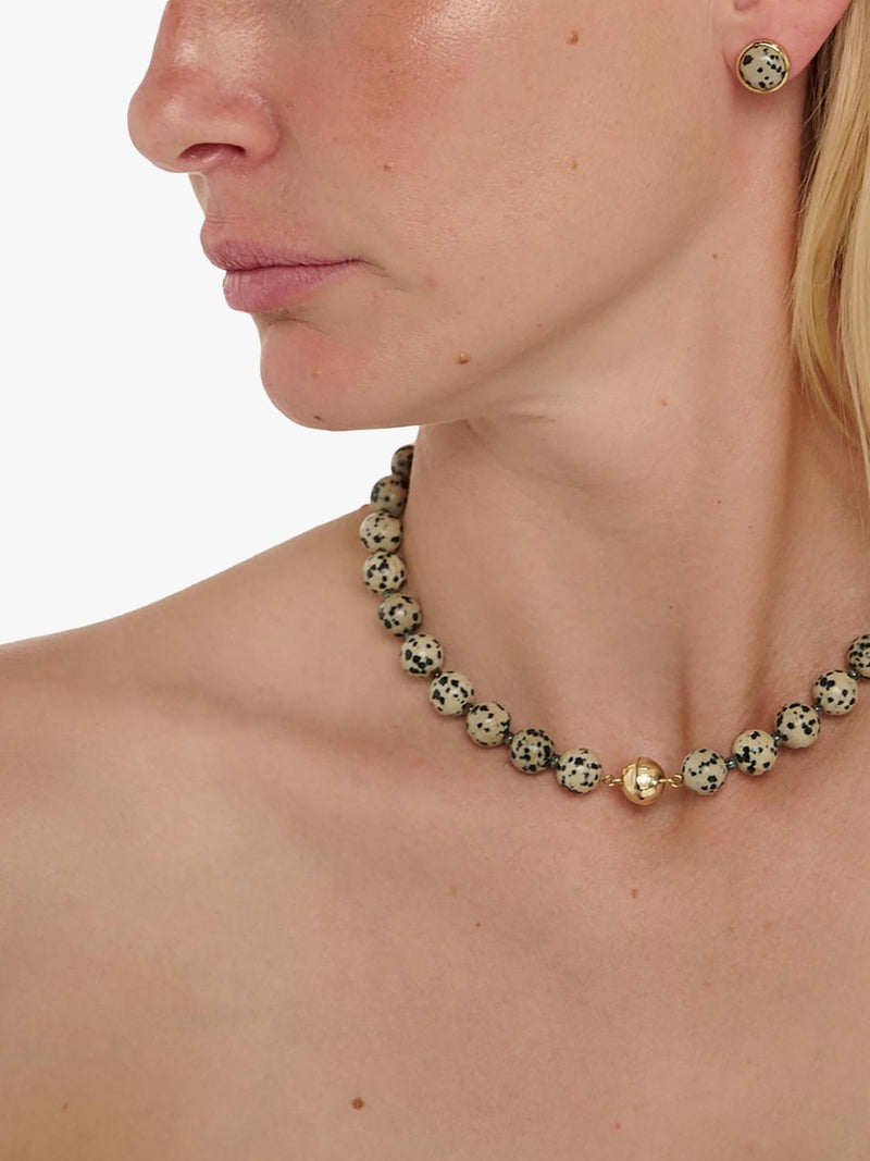 TUTTI Dalmatian Jasper beaded necklace 43cm, UK version