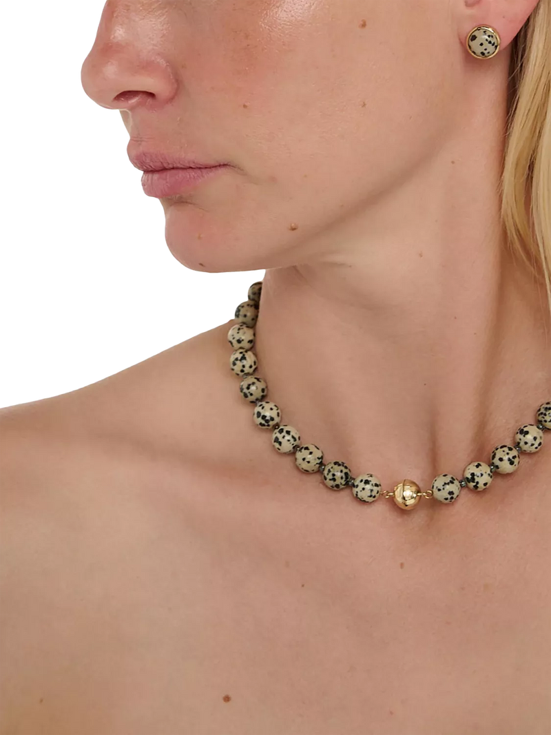 TUTTI Dalmatian Jasper beaded necklace 43cm, UK version