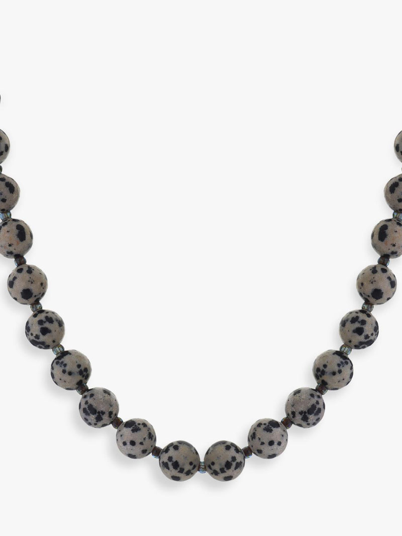 TUTTI Dalmatian Jasper beaded necklace 43cm, UK version