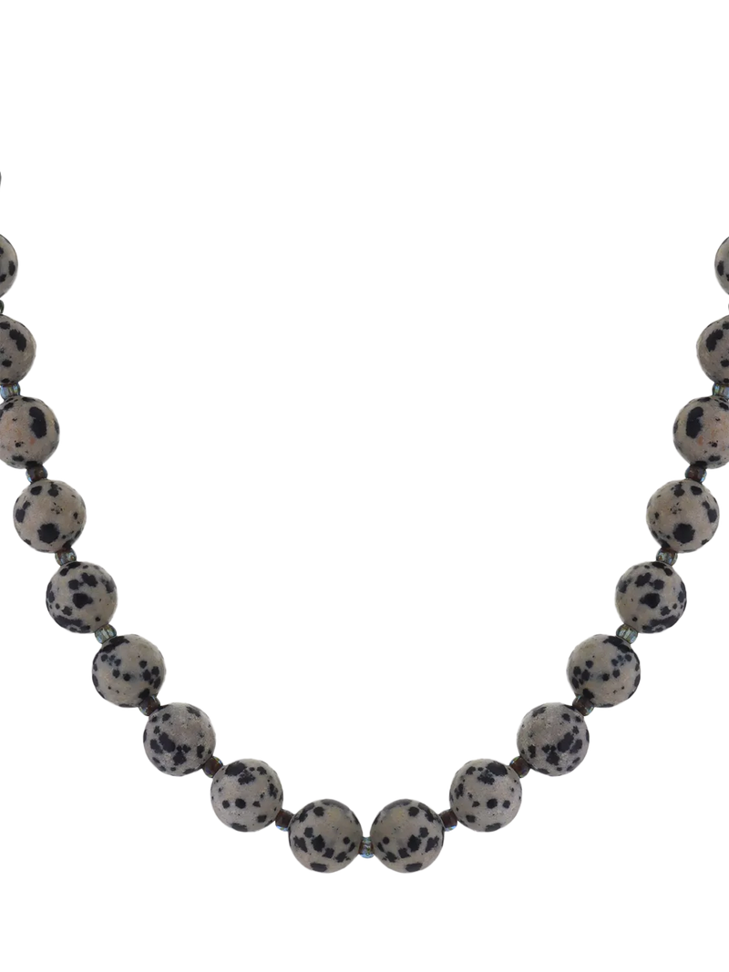 TUTTI Dalmatian Jasper beaded necklace 43cm, UK version