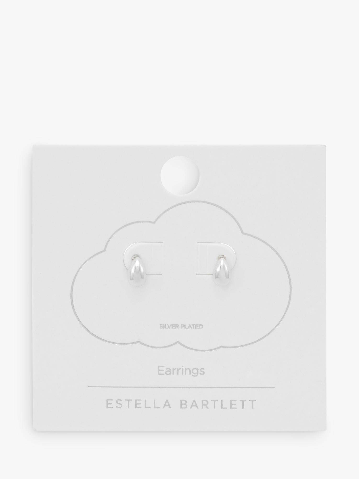 Estella Bartlett mini teardrop stud earrings in silver (British brand)