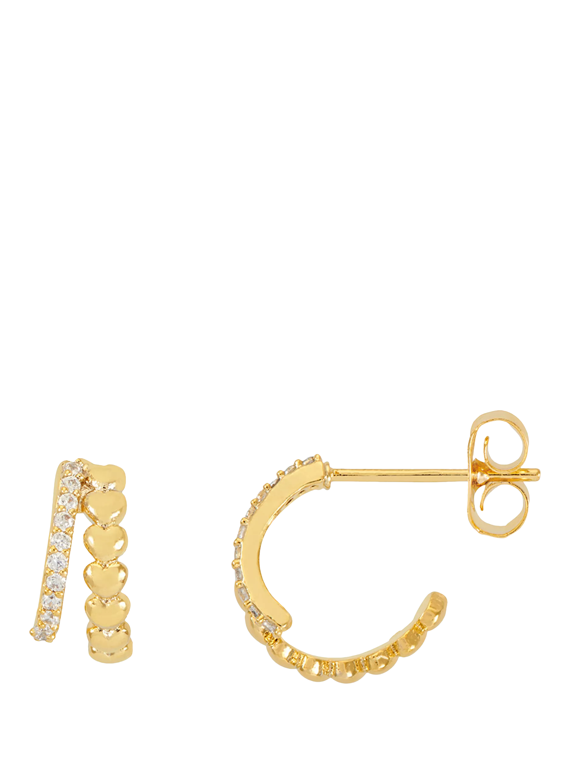 Estella Bartlett heart cubic zirconia hoop earrings - British product