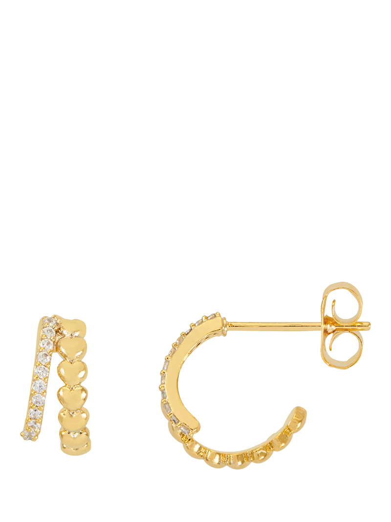 Estella Bartlett heart cubic zirconia hoop earrings - British product