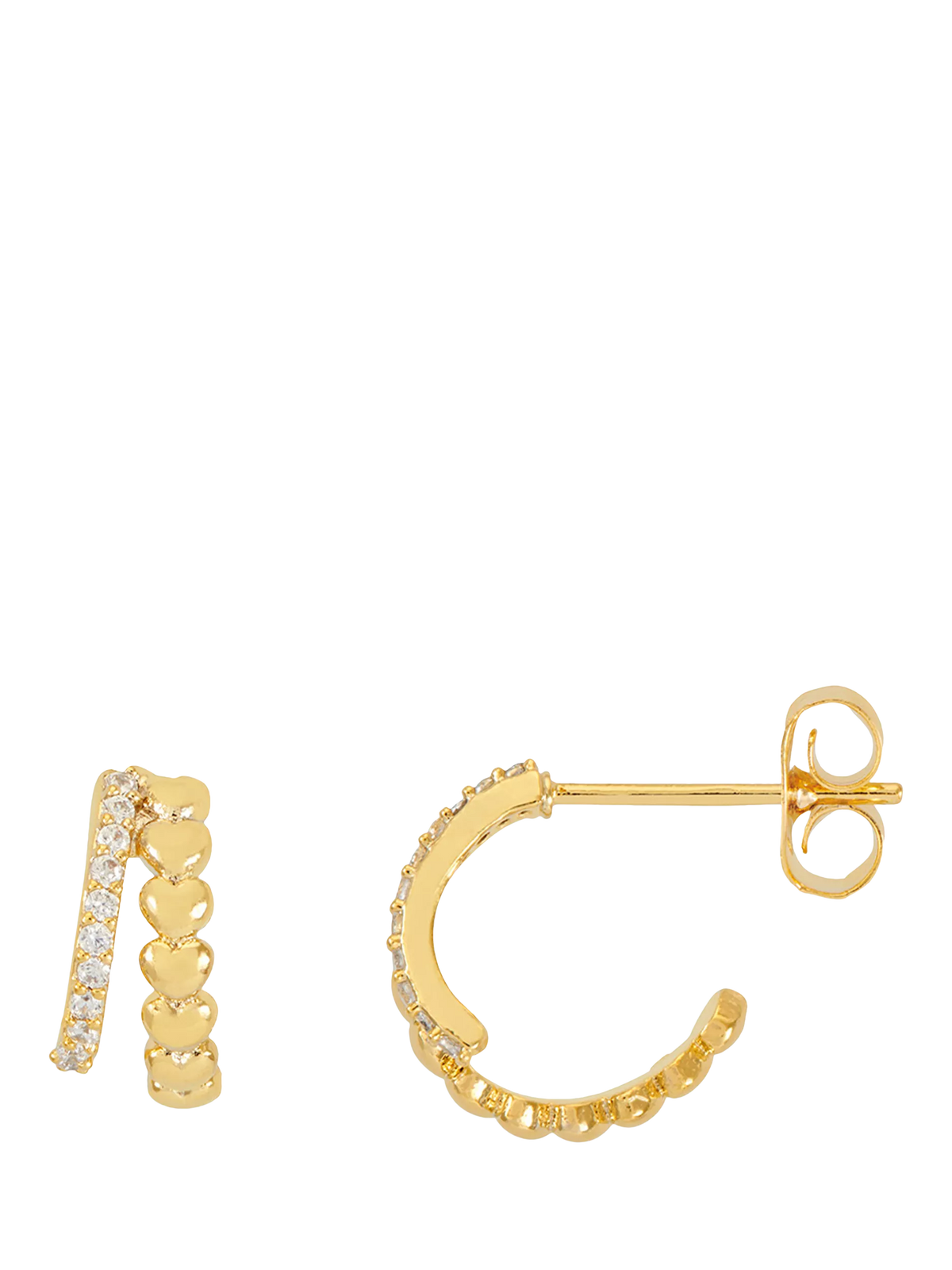 Estella Bartlett heart cubic zirconia hoop earrings - British product