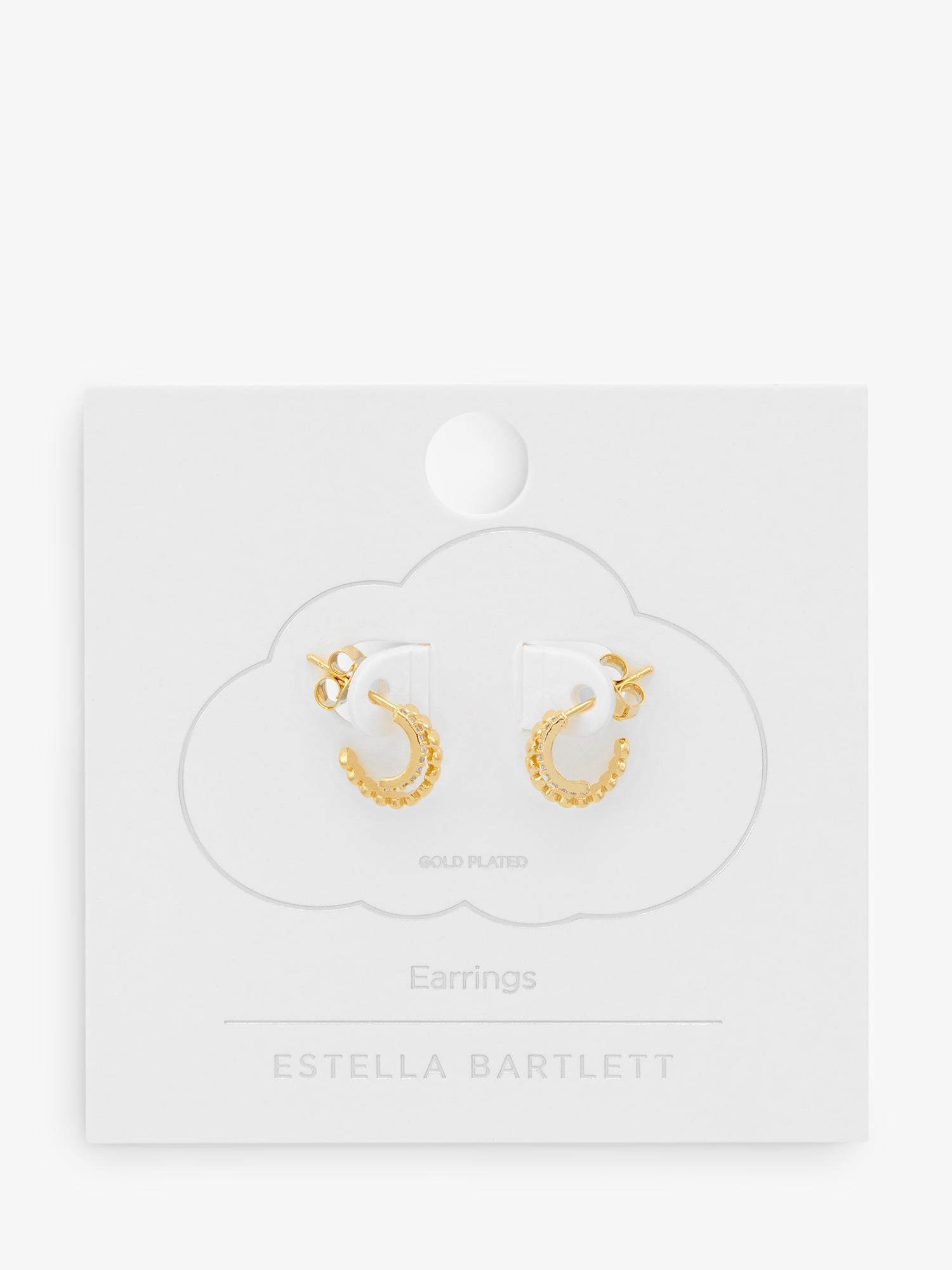 Estella Bartlett heart cubic zirconia hoop earrings - British product