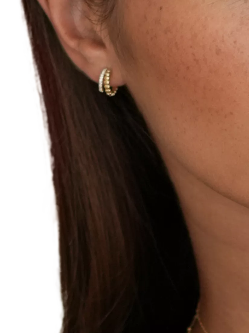 Estella Bartlett heart cubic zirconia hoop earrings - British product