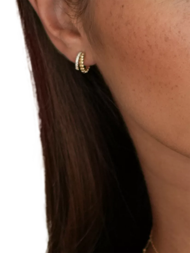 Estella Bartlett heart cubic zirconia hoop earrings - British product