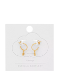 Estella Bartlett gold hoop earrings with cubic zirconia flower drops, UK version