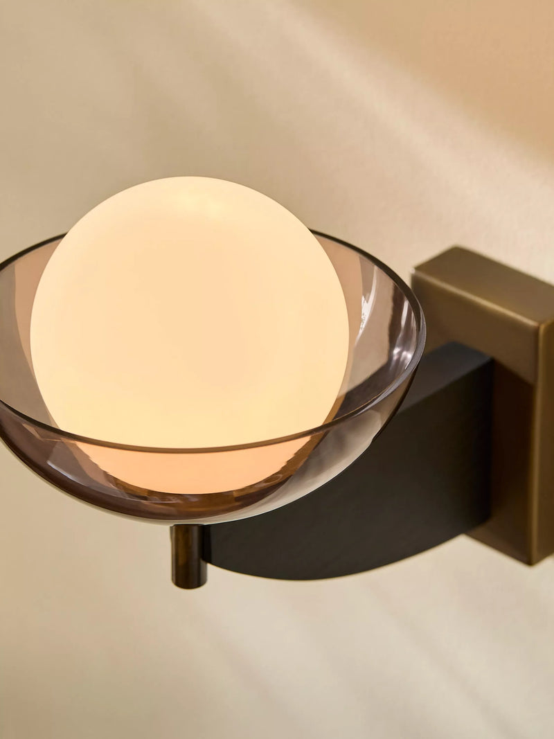 MADE Layla black glass orb wall light, UK version