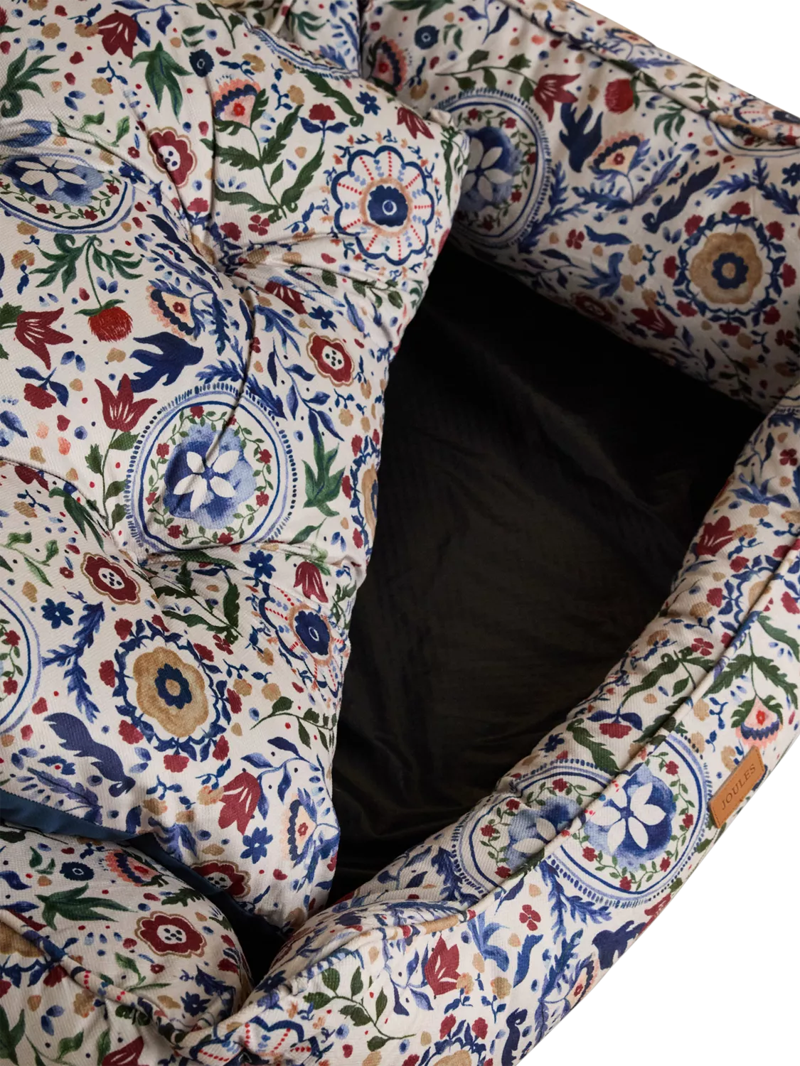 Joules floral pet bed with reversible cushion, UK version