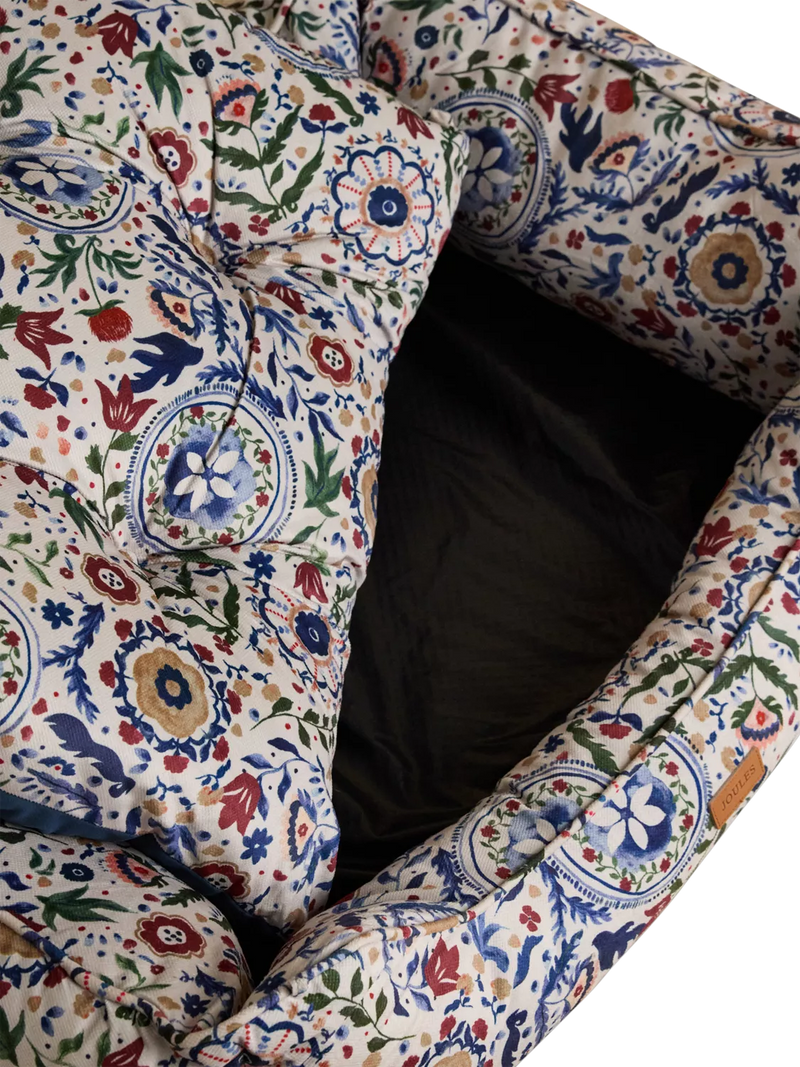 Joules floral pet bed with reversible cushion, UK version
