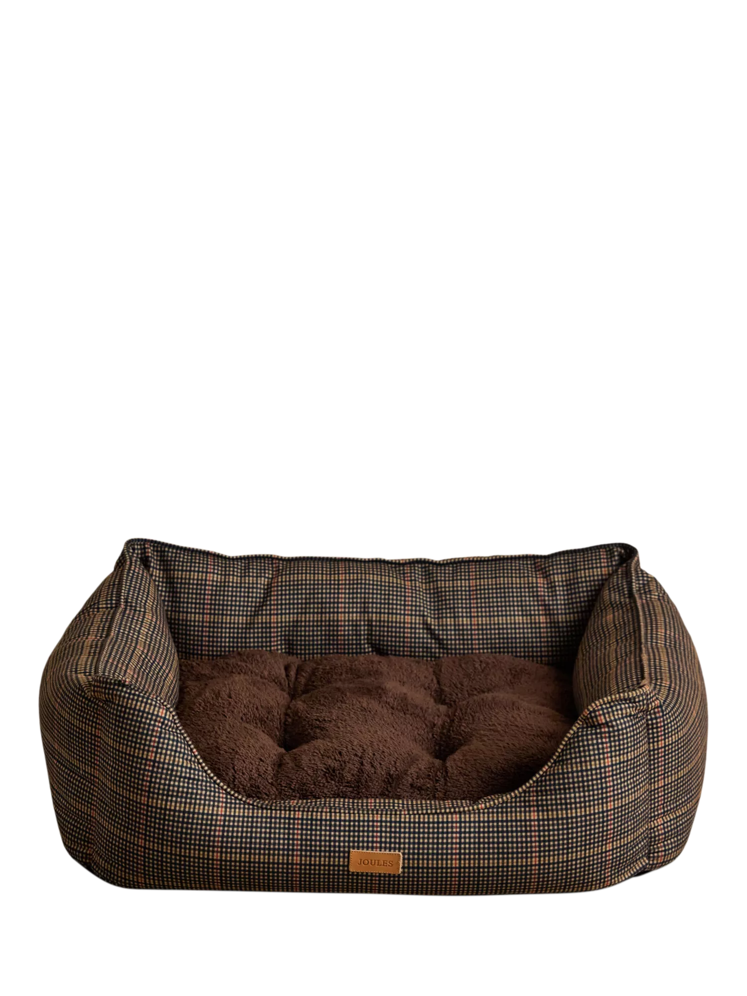 Joules Henson Check pet bed with padded sides, UK version