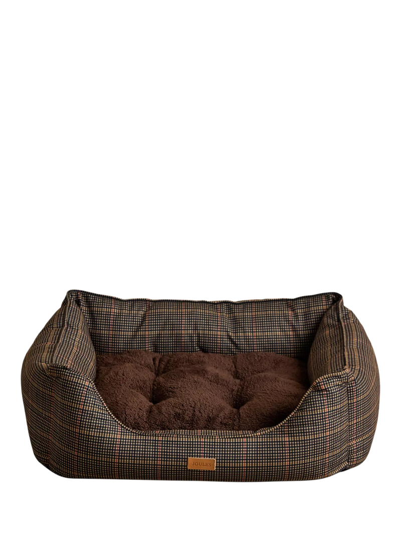 Joules Henson Check pet bed with padded sides, UK version